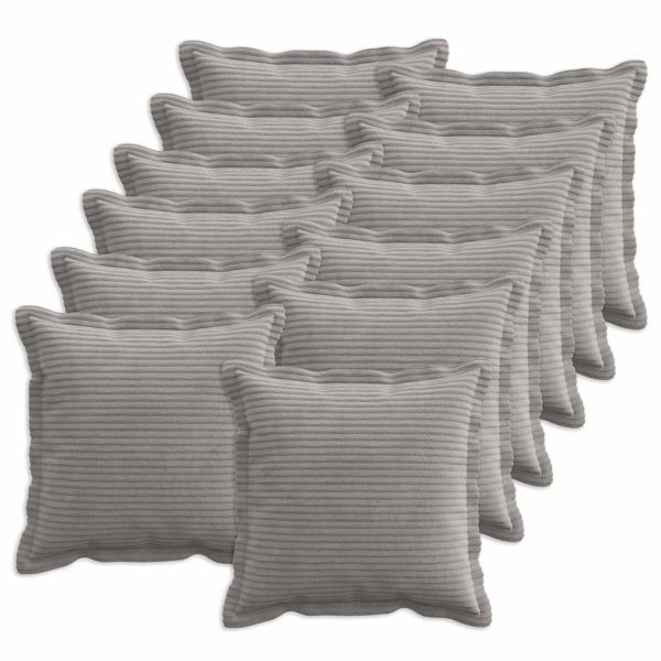 vidaXL Kissenbezug 12 stk. HOUTEN Hellgrau 45 x 45 cm Cord, 918627
