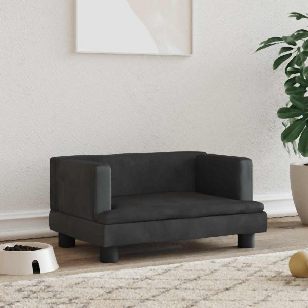 vidaXL Hundebett Schwarz 60x40x30 cm Abmessung Samt, 171910