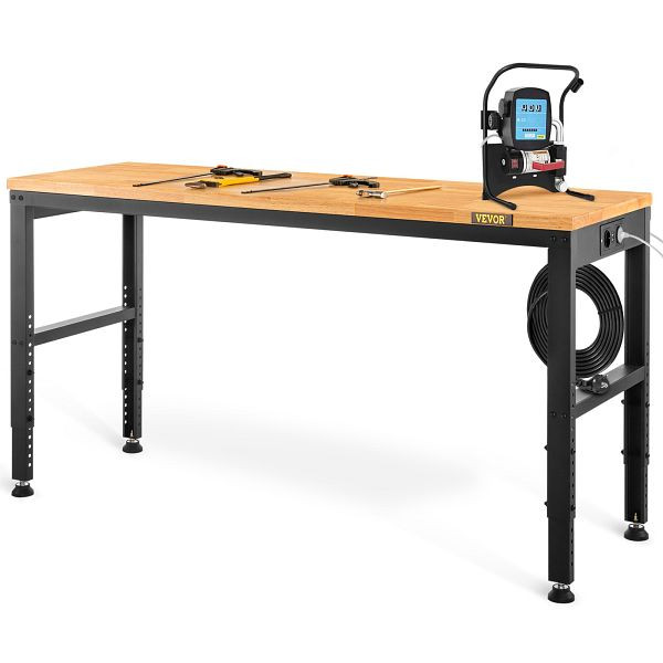 VEVOR Höhenverstellbare Werkbank 135 x 46 x 72 - 97 cm Spanntisch, 900 kg Gewichtskapazität Arbeitstisch, SMKDJGZTBDLZOF503V2