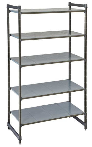 Cambro Camshelving® Basics Plus geschlossene Grundeinheit, 190 kg pro Fachboden, 5 Fachböden, 46 x 91,5 x 214 cm, CBU183684S5580