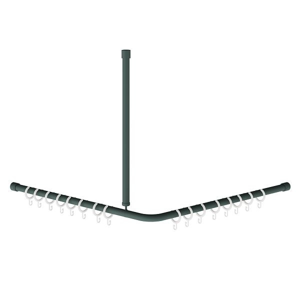 KWC Vorhangstange, MEDCARE, Edelstahl, grau, 832x680x832 mm, Ringe weiß, 3600003784