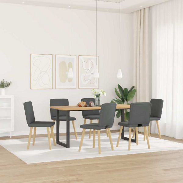 vidaXL Esszimmerstühle 6 Stück Dunkelgrau Stoff, 3315568