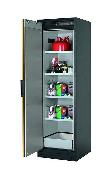 asecos Sicherheitsschrank Q-CLASSIC-90, Q90.195.060 in sicherheitsgelb RAL 1004 mit 4x Fachboden (Stahlblech), 30072-040-30079