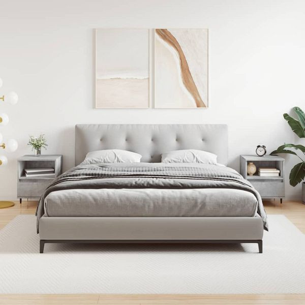 vidaXL Nachttische 2 Stück Betongrau 40x35x50 cm Holzwerkstoff, 830613