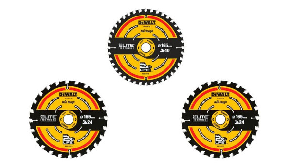 DeWalt 165 x 20mm / 2x24, 40WZ ELITE Kreissägeblatt für Handkreissägen, DT10397-QZ