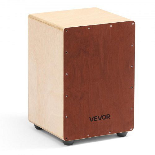 VEVOR Cajon, Kistentrommel, mit Snare-Drähten, Holz, Silikonfüße, abger. Kanten, für Anfänger & Profis, 255x255x380 mm, MXGJCKJGXWBXB5IOZ001V0