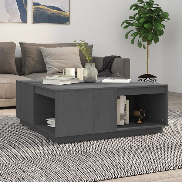 vidaXL Couchtisch Grau 100x101x40,5 cm Massivholz Kiefer, 814521