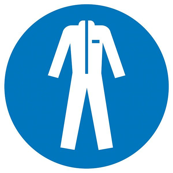 SafetyMarking Gebotsschild, Schutzkleidung benutzen, Ø 5 cm, Folie, selbstklebend, VE: 6 Stück/Bogen, 30.0852