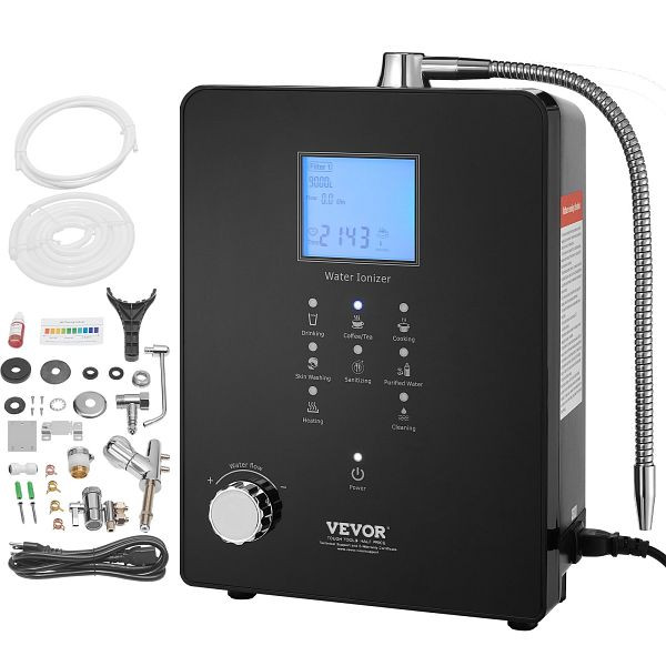 VEVOR Alkaline Säurewasser Maschine, 3-11,2 pH, 6 Modi Startseite Alkaline Wasser Filter, +500–800 mV, DJSJTS9B0000X4OBJV2