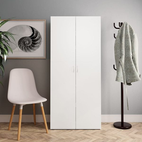 vidaXL Schuhschrank Weiß 80x35,5x180 cm Holzwerkstoff, 800288
