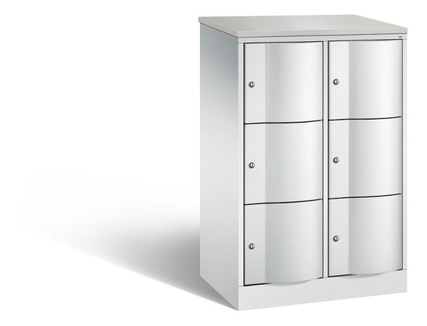 C+P Schließfachschrank Resisto, 6 Fächer, H1255xB772xT540 mm, Grau/DBS Hellgrau, 8573-272 S10112