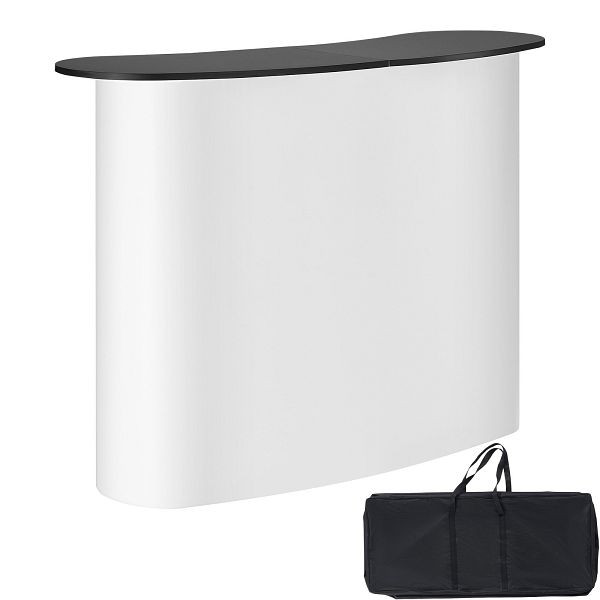 VEVOR Tragbare Messetheke, 1300 x 465 x 950 mm, Pop-Up-Podium mit Aufbewahrungsregal, Tragetasche, LSZST20DCSLWFTXVPV0