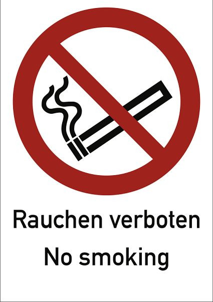 Moedel Rauchen verboten No smoking ISO 7010, Kombischild, Kunststoff, 210x297 mm, 58399