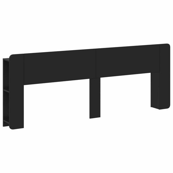 vidaXL Kopfteil Schrank mit Speicher Schwarz Holzwerkstoff, 8001238