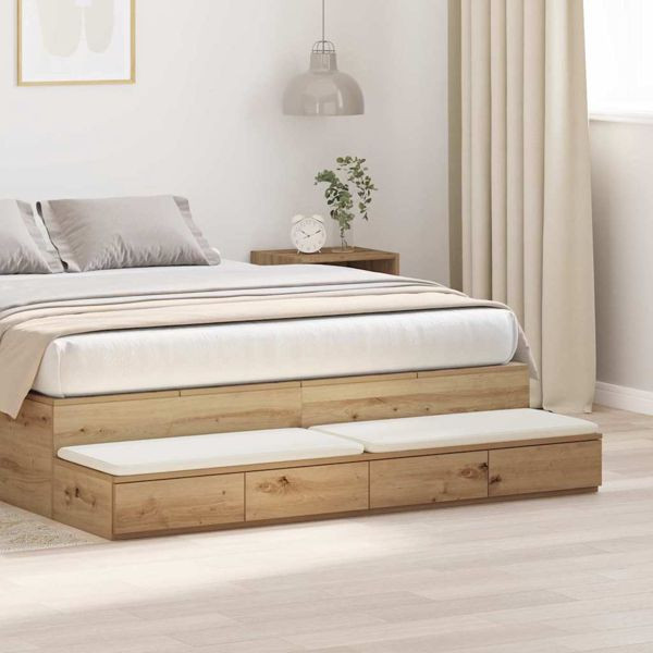 vidaXL Bettschubladen Artisan-Eiche 150 x 36.5 x 16.5 cm Holzwerkstoff, 866962