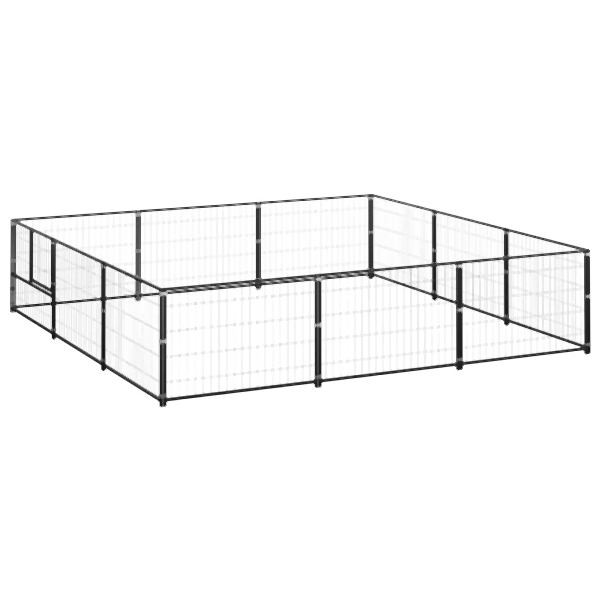 vidaXL Hundezwinger Schwarz 9 m² Stahl, 3082127, 8720286664018