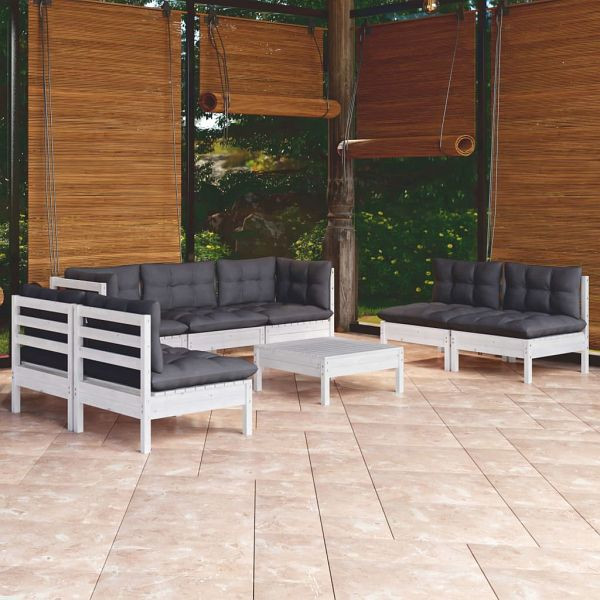 vidaXL 8-teilig Garten-Lounge-Set mit Kissen Kiefer Massivholz, 3096227