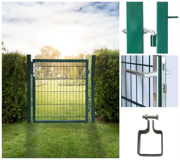 HOME DELUXE Gartentor für Doppelstabmattenzaun PORTARIUS, 180 cm Grün, 38198