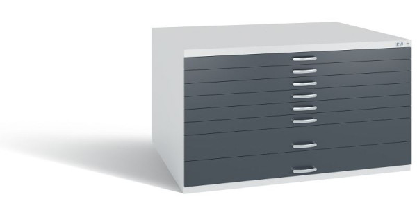 C+P Schubladenschrank Serie 7100_7200, H760xB1350xT960 mm, Grau/Anthrazit, 7201-200 S10307