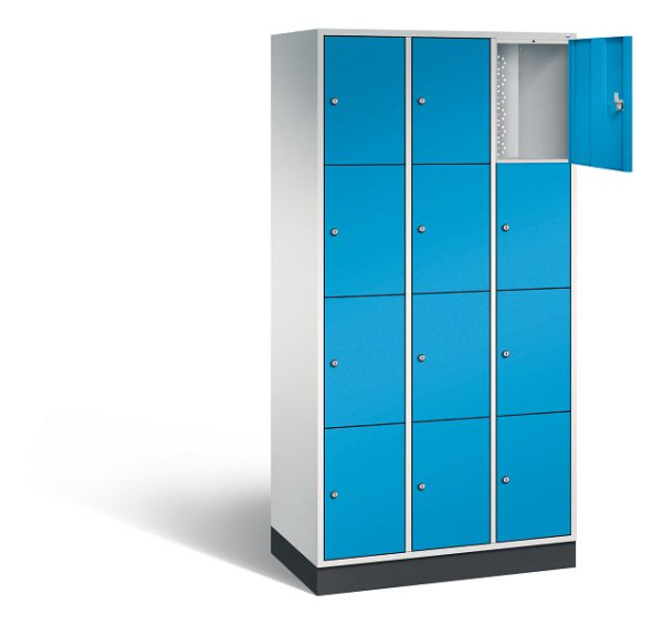 C+P Schließfachschrank Intro, H1950xB920xT490mm, Farbe: Lichtgrau / Lichtblau, 8470-301 S10049