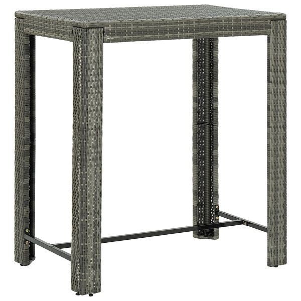 vidaXL Garten-Bartisch Grau 100x60,5x110,5 cm Poly Rattan, 45875