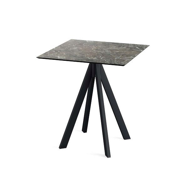 Feros Infinity Terrassentisch Schwarz gestell + Galaxy Marble HPL 70x70 cm, 120011577