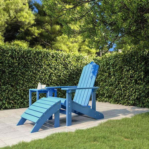 vidaXL Adirondack-Gartenstuhl mit Fußteil HDPE Aquablau, 318648