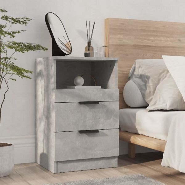 vidaXL Nachttisch Betongrau Holzwerkstoff, Abmessungen: 40 x 36 x 65 cm (B x T x H), 811240