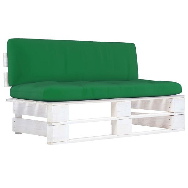 vidaXL Outdoor-Mittelsofa Paletten Kiefernholz Imprägniert Weiß, 3066498