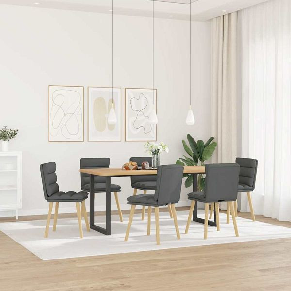 vidaXL Esszimmerstühle 6 Stk. Dunkelgrau Stoff, 3315664