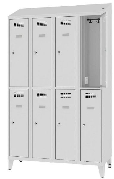 Eurobox Garderobenspind Strom, 4 Abteile, mit Steckdose, 300 mm mit Füßen, 1101-030402