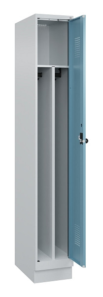 C+P Spind Evolo PLUS, mit Sockel, 1 Abteil, 1950x300x500mm, 7035/0010, Verschluss Drehriegel, 049020-10F S10009