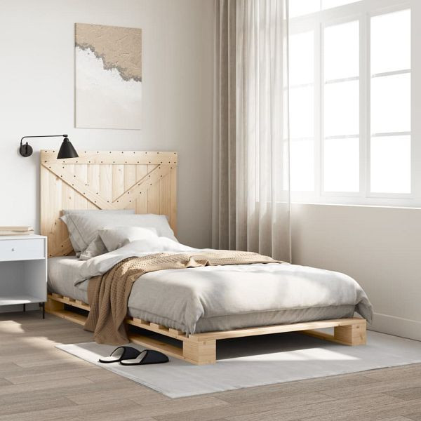 vidaXL Massivholzbett mit Kopfteil 100x200 cm Kiefer, 3281569