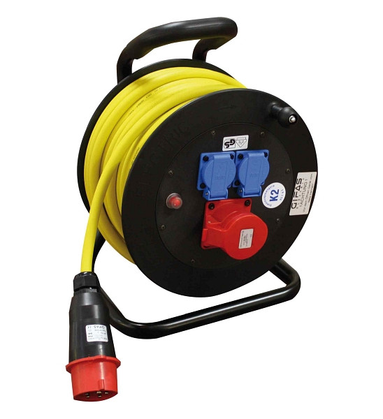 GIFAS Vollgummi-Leitungsroller Typ 502, 30 m GIFAS PROFLEXX-07 Leitung 5 x 2,5 mm², 259594