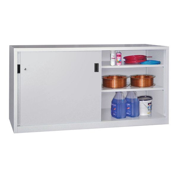 Pavoy Schwerlastschiebetürschrank 1000/2000/600, Mitteltrennwand, 4 gepulverte Fachböden; Drehdruckzylinderschloss, 30330-200-601-515303