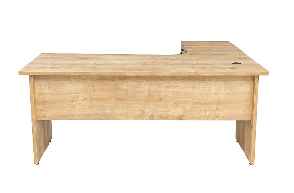 Mades Winkelschreibtisch Dona, Holzfuß, Saphir Eiche Dekor, 180x120x74 cm, inkl. Beistellcontainer, links gewinkelt, MADHF1014160EIL