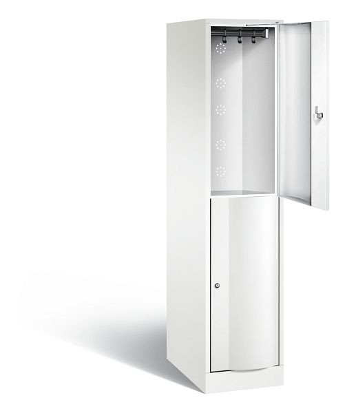 C+P Spind doppelstöckig XL Resisto, H1950xB396xT640mm, Farbe: Verkehrsweiß, 8270-173 S10028