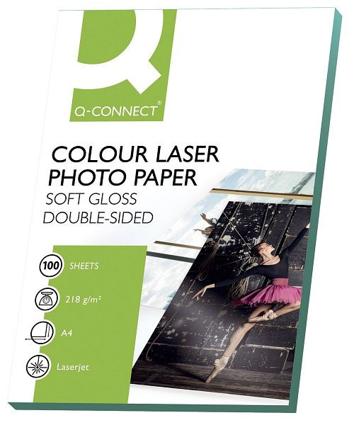 Q-Connect Colour Laser Fotopapier - A4, 210 g/qm, weiß, 100 Blatt, KF01935