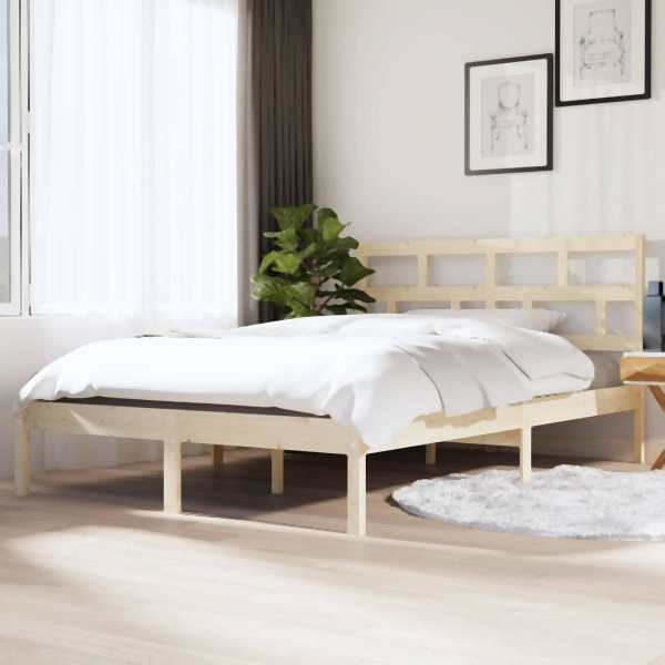vidaXL Massivholzbett 135x190 cm, 3101193, 8720286961803