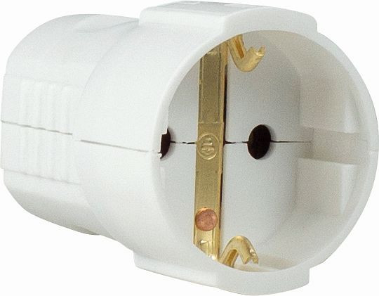 as-Schwabe Schutzkontakt-Kupplung, weiß max. Querschnitt 1,5mm², 230V/16A, 45011
