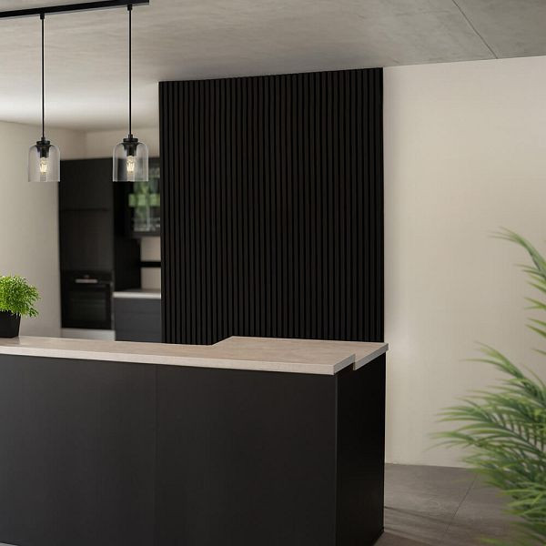 HOME DELUXE Akustikpaneel SONIC Deep Black, 240 x 40 cm, 72104