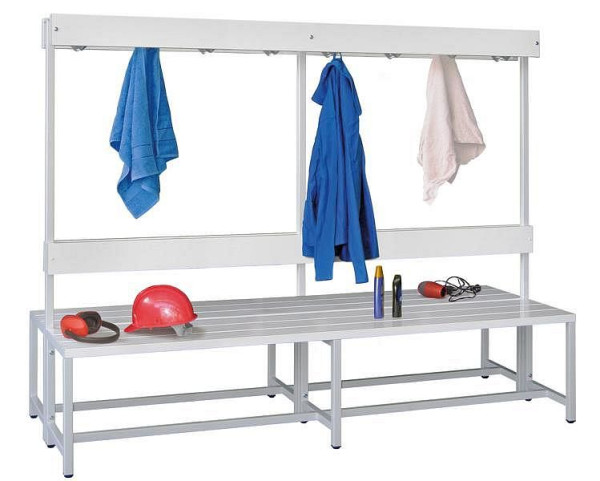 Pavoy Garderobensitzbank 2000 mm, doppelseitig, PVC-Leisten, 57579-200-000-118