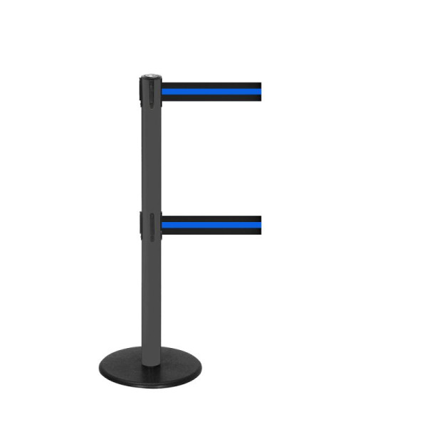 Stein HGS Personenleitsystem -P-Line Duo-, anthrazit, schwarz/blau/schwarz waagerecht (gestreift), mit Sicherheitsverschluss (selbstlösend), Gurtlänge: 2 x 4 m, 36403-1003