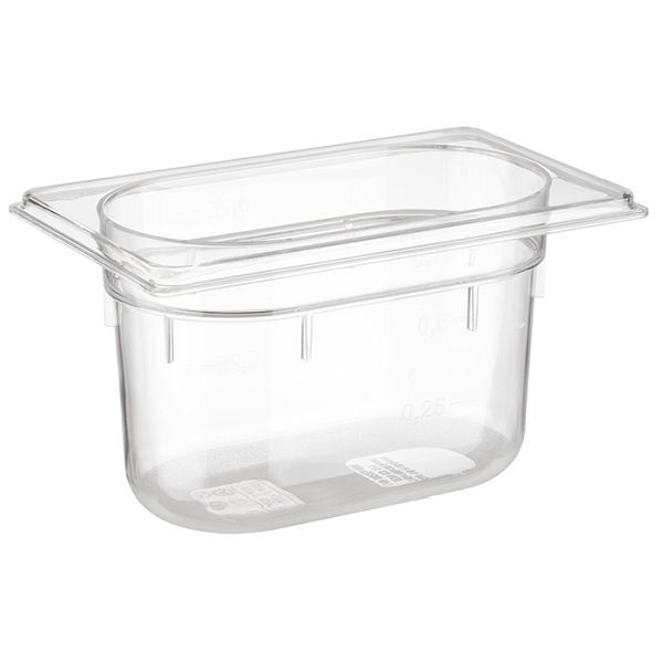 APS GN 1/9 Behälter, 17,6 x 10,8 cm, Tiefe: 100 mm, Polycarbonat, 1 Liter, 82051