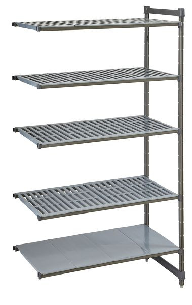 Cambro Camshelving®-Basics Anbauregal 4V + 1S 24X30X84 Matt-Graphit, CBA243084VS5580