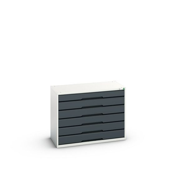 bott verso Schubladenschrank, mit 6 Schubladen, BxTxH: 1050 x 550 x 800 mm, Lichtgrau / Anthrazitgrau, 16925214.19