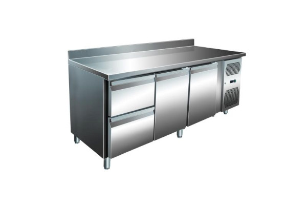 A&S Polarny VIP Kühltisch mit 1x 2 Schubladen und 2 Türen und Aufkantung -2 bis +8°C 1.795x700x960 mm, KT3C2A-VIP