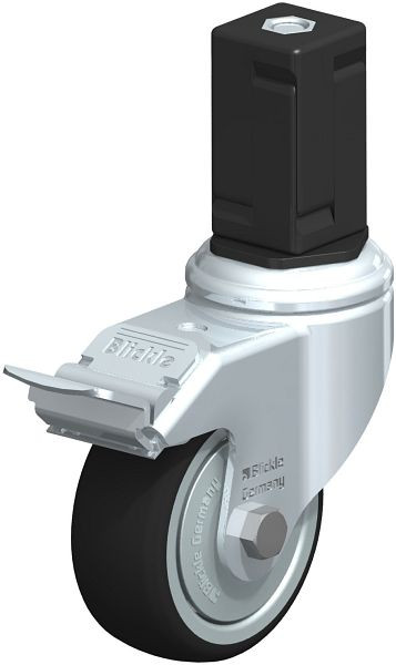 Blickle LKRA-PATH 80K-11-FI-FK-EV17 Apparate-Lenkrolle mit Expander & Feststeller, Thermoplastisches Polyurethan, Grau, 848733