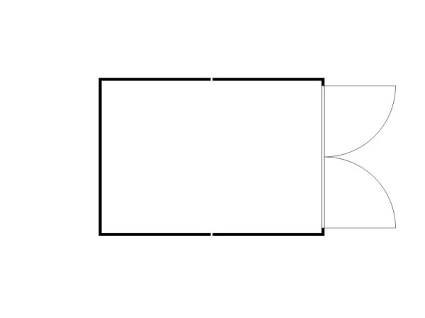 FLADAFI Materialcontainer-Kombination, IC Pro 1340, isoliert, Holzfußboden, Doppelflügeltür (symmetrisch) auf der 3 m Seite, F2222300301-F911