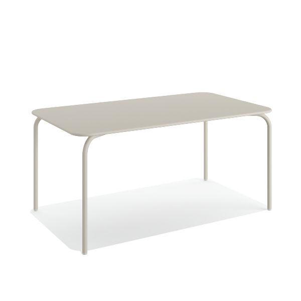 Feros Shine Gartentisch Stahl rechteckig, Beige, 20602